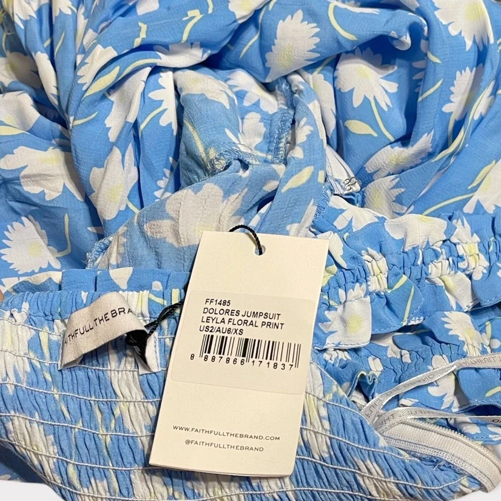 FAITHFULL THE BRAND Dolores Jumpsuit, Leyla Floral Print, XS - Picture 11 of 13